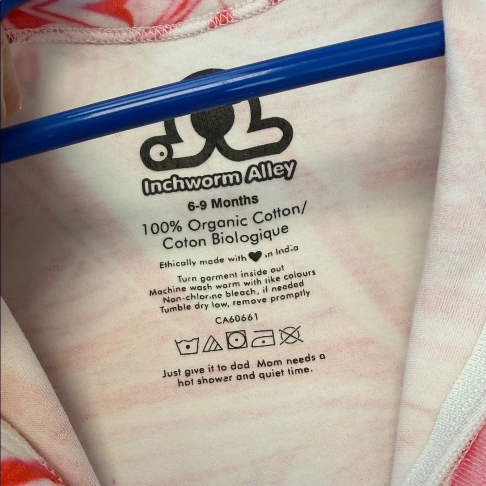 NWT Inchworm sleeper‎ Pink and White Kids One Piece